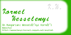 kornel wesselenyi business card